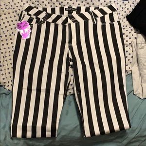 Striped skinny jeans